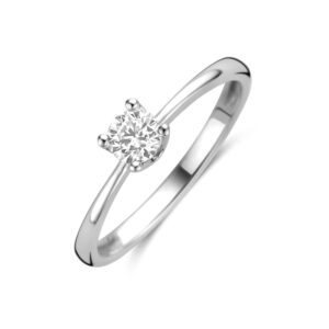 ring zirkonia zilver gerhodineerd
