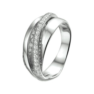 ring zirkonia zilver gerhodineerd