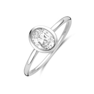 ring zirkonia zilver gerhodineerd