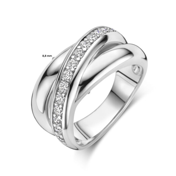 ring zirkonia zilver gerhodineerd - Afbeelding 4