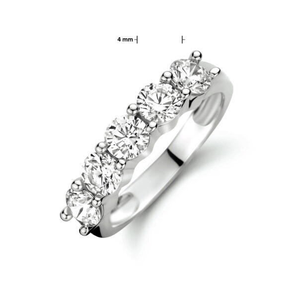 ring zirkonia zilver gerhodineerd - Afbeelding 4