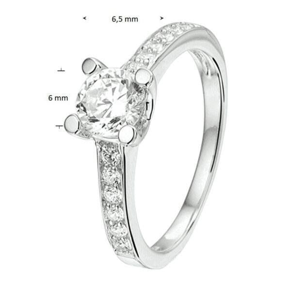 ring zirkonia zilver gerhodineerd - Afbeelding 4