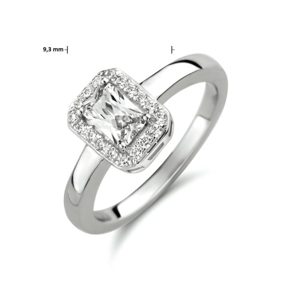 ring zirkonia zilver gerhodineerd - Afbeelding 4