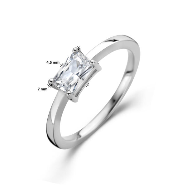 ring zirkonia zilver gerhodineerd - Afbeelding 4