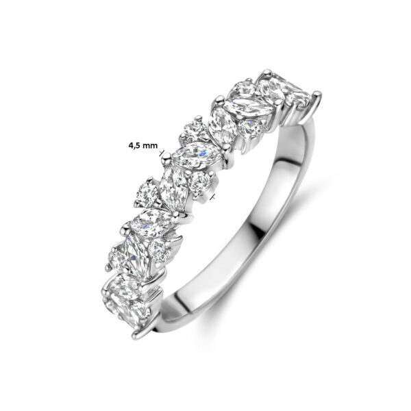 ring zirkonia zilver gerhodineerd - Afbeelding 4