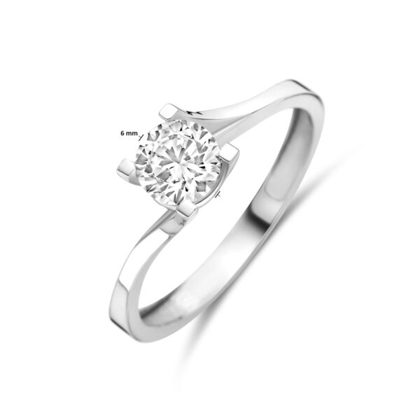 ring zirkonia zilver gerhodineerd - Afbeelding 4