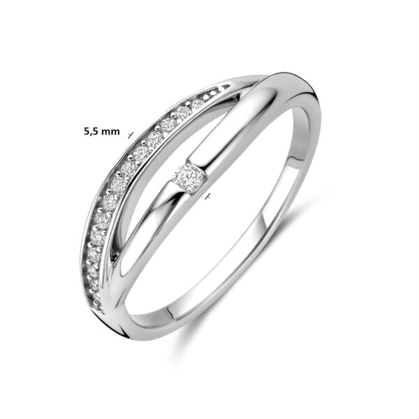 ring zirkonia zilver gerhodineerd - Afbeelding 4