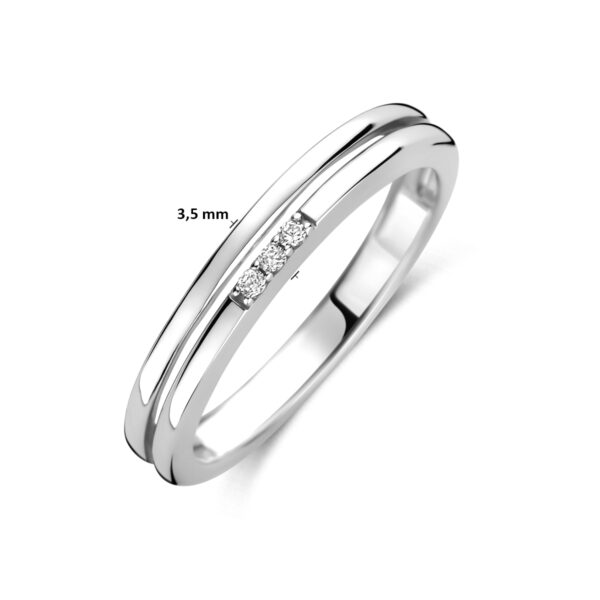 ring zirkonia zilver gerhodineerd - Afbeelding 4