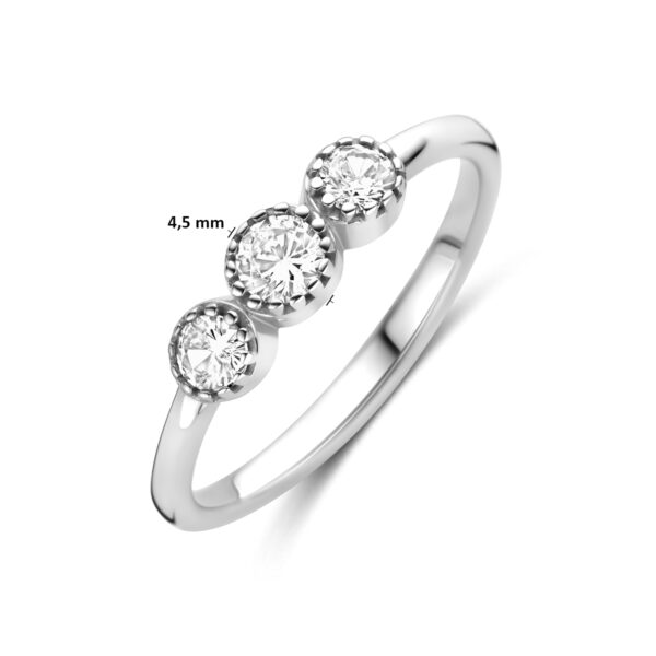 ring zirkonia zilver gerhodineerd - Afbeelding 4