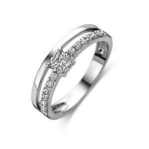 ring zirkonia zilver gerhodineerd