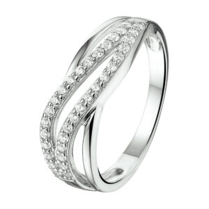 ring zirkonia zilver gerhodineerd
