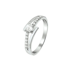 ring zirkonia zilver gerhodineerd