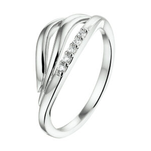 ring zirkonia zilver gerhodineerd