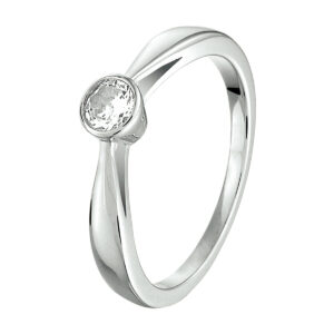 ring zirkonia zilver gerhodineerd