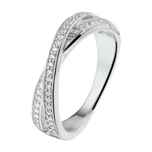 ring zirkonia zilver gerhodineerd