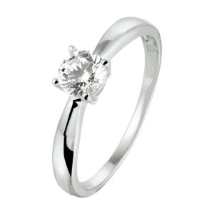 ring zirkonia zilver gerhodineerd
