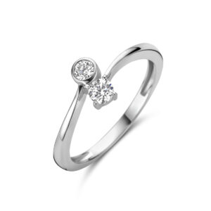 ring zirkonia zilver gerhodineerd