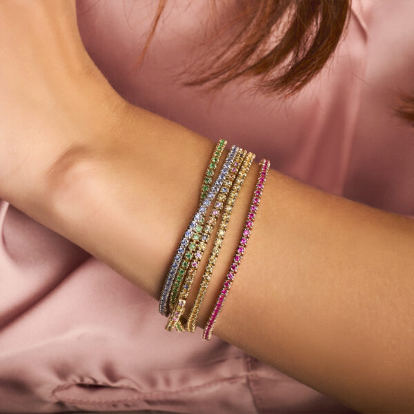 tennisarmband geel saffier 1.786ct 14K geelgoud - Afbeelding 2