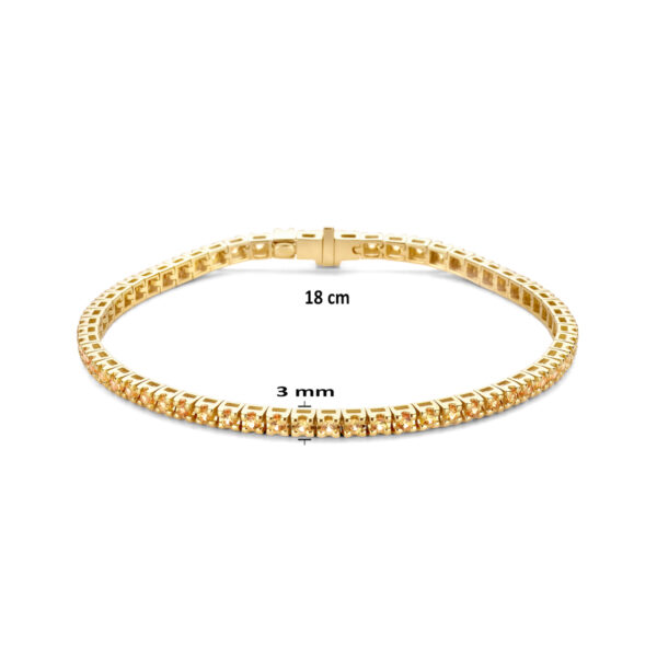 tennisarmband geel saffier 1.786ct 14K geelgoud - Afbeelding 3