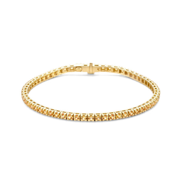 tennisarmband geel saffier 1.786ct 14K geelgoud