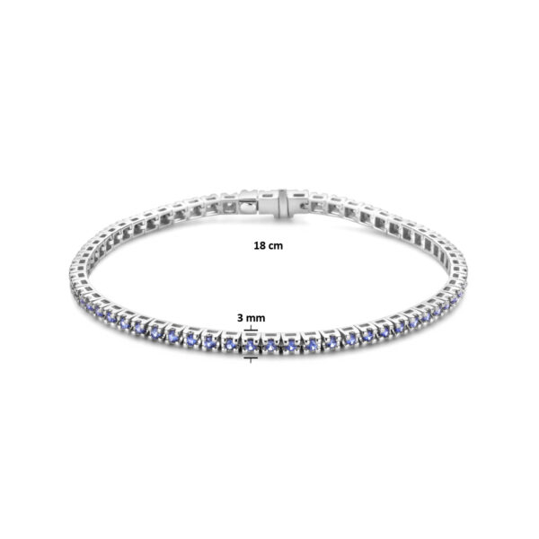 tennisarmband saffier 1.786ct 18cm 14K witgoud - Afbeelding 3