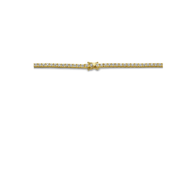 tenniscollier diamant 7.00ct h si 3,0 mm 42 cm 14K geelgoud - Afbeelding 3