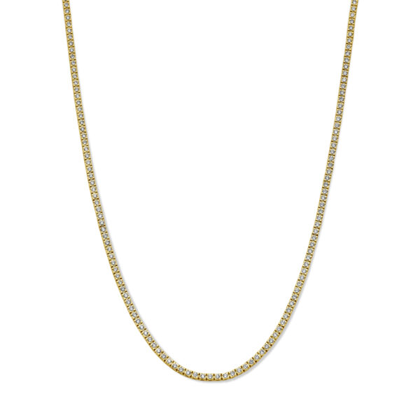 tenniscollier diamant 7.00ct h si 3,0 mm 42 cm 14K geelgoud