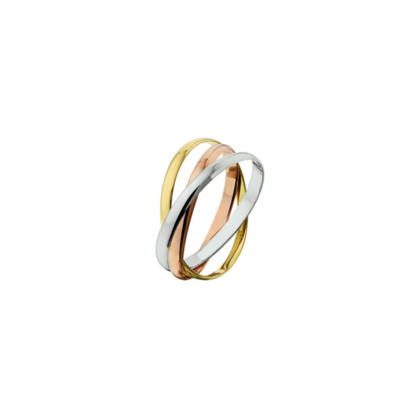 trinity ringen tricolor 14K tricolor goud - Afbeelding 2