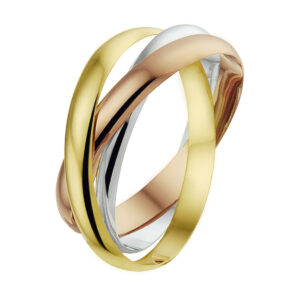 trinity ringen tricolor 14K tricolor goud