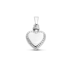 urnhanger hart bolletjes zilver gerhodineerd