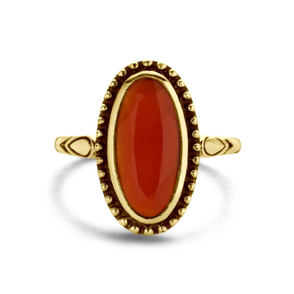 vintage ring carneool 14K geelgoud - Afbeelding 4