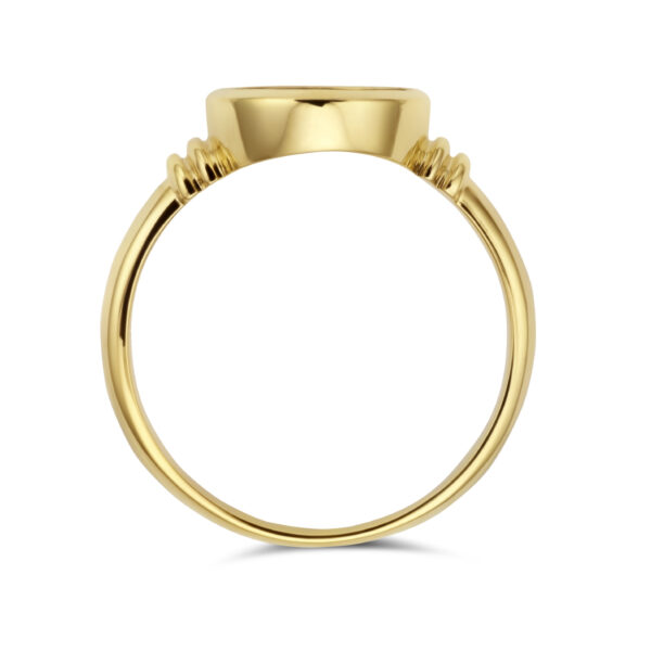 zegelring massief malachiet 11 x 8,5mm 14K geelgoud - Afbeelding 4