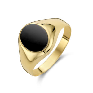 zegelring onyx 14K geelgoud