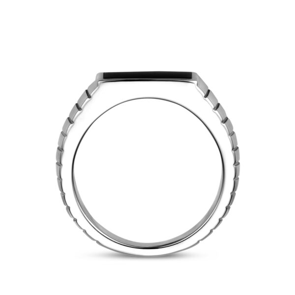 zegelring onyx zilver gerhodineerd - Afbeelding 3