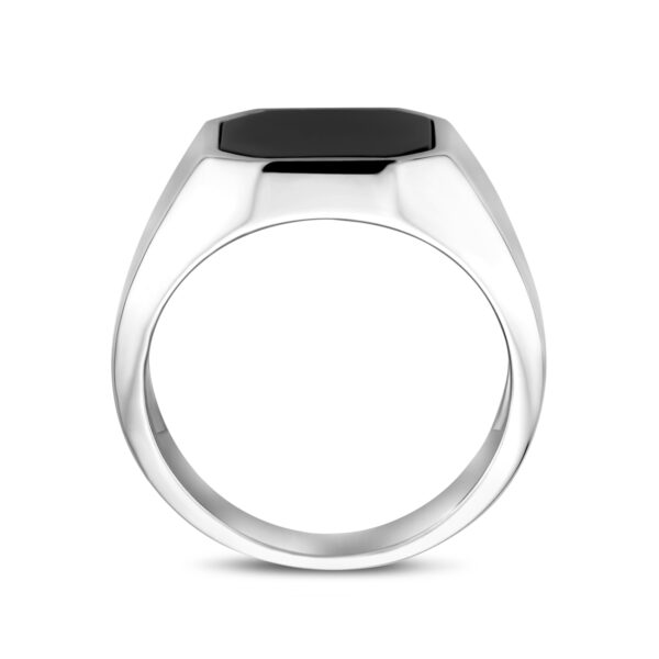 zegelring onyx zilver gerhodineerd - Afbeelding 3