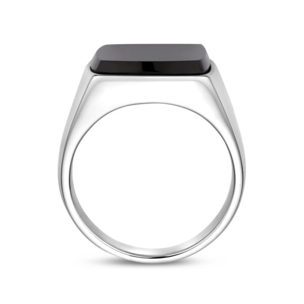 zegelring onyx zilver gerhodineerd - Afbeelding 3
