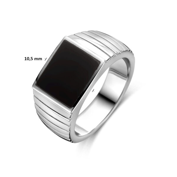 zegelring onyx zilver gerhodineerd - Afbeelding 4