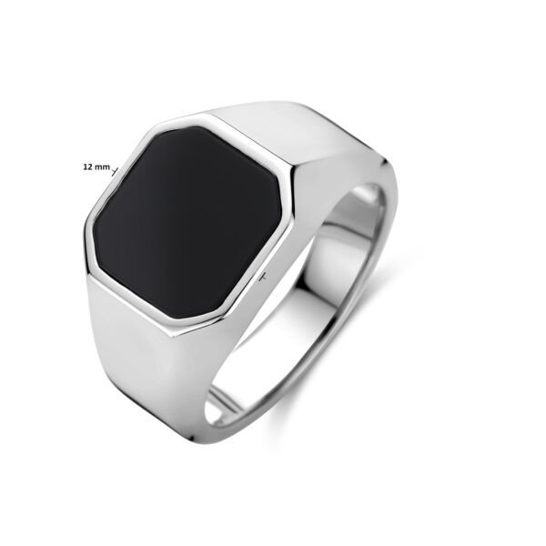 zegelring onyx zilver gerhodineerd - Afbeelding 4