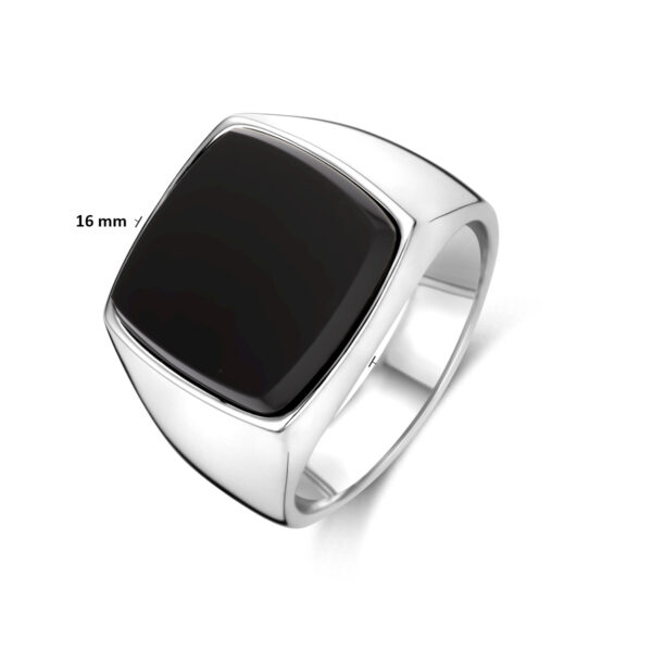 zegelring onyx zilver gerhodineerd - Afbeelding 4