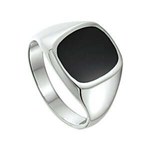 zegelring onyx zilver wit