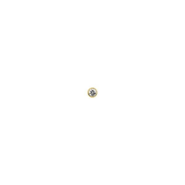 18 krt. krul neusknopje zirkonia 2,5 mm 14K geelgoud