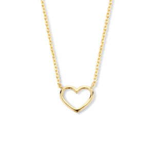 9k collier hartje 40 - 42 - 44 cm 9K geel kleurig