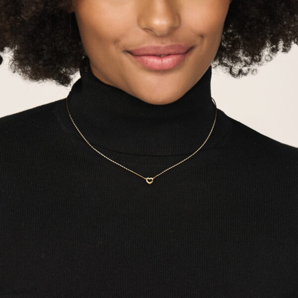 9k collier hartje 41 - 43 - 45 cm 9K geel kleurig - Afbeelding 2