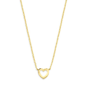 9k collier hartje 41 - 43 - 45 cm 9K geel kleurig