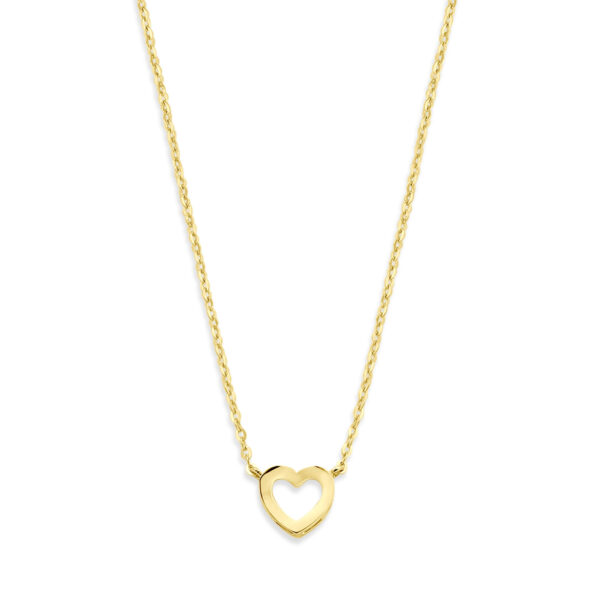 9k collier hartje 41 - 43 - 45 cm 9K geel kleurig