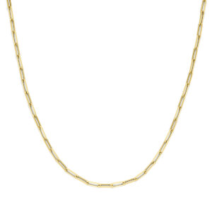 9k collier paperclip vierkante buis 3,0 mm 45 cm 9K geel kleurig