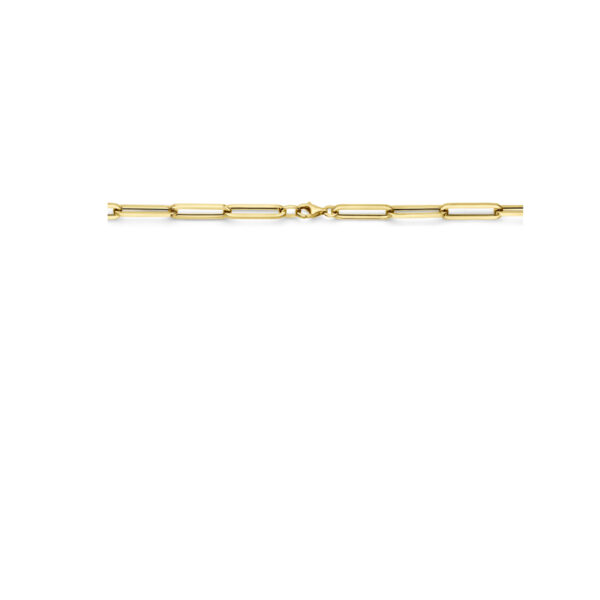 9k collier paperclip vierkante buis 6,0 mm 45 cm 9K geel kleurig - Afbeelding 3