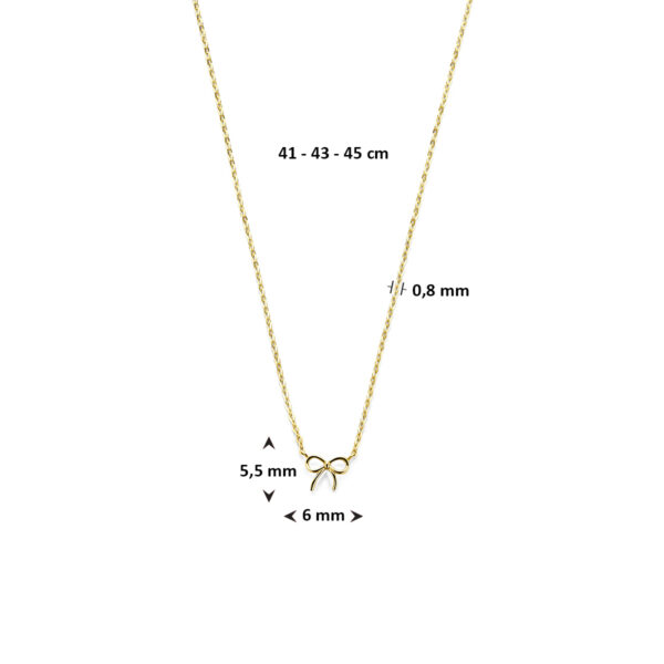 9k collier strik 41 - 43 - 45 cm 9K geel kleurig - Afbeelding 4
