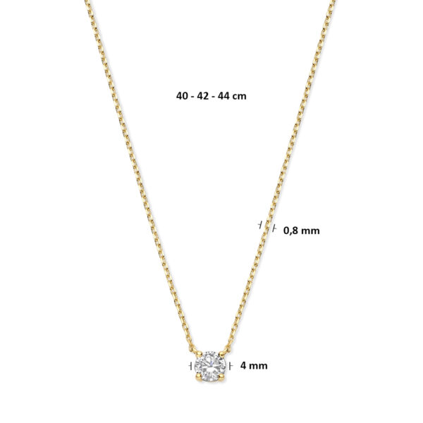 9k collier zirkonia 40 - 42 - 44 cm 9K geel kleurig - Afbeelding 4