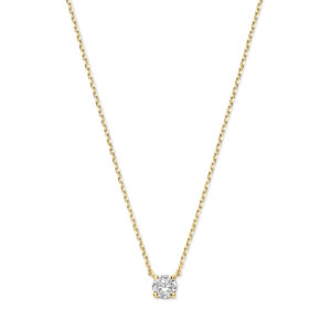9k collier zirkonia 40 - 42 - 44 cm 9K geel kleurig